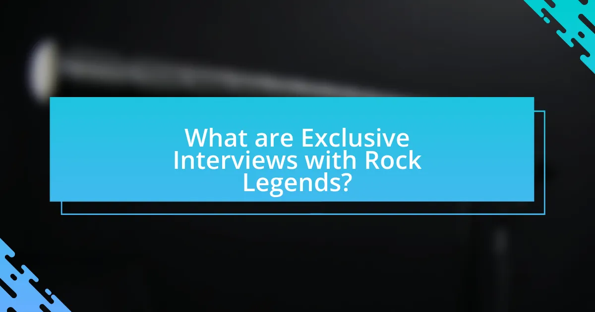 What are Exclusive Interviews with Rock Legends?