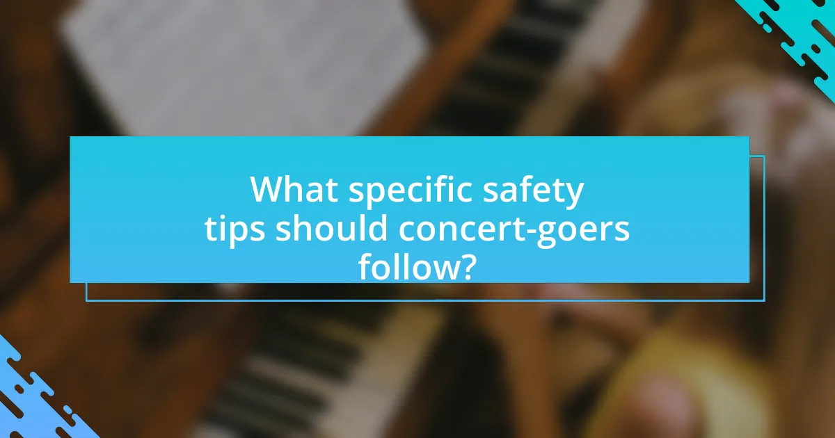 What specific safety tips should concert-goers follow?